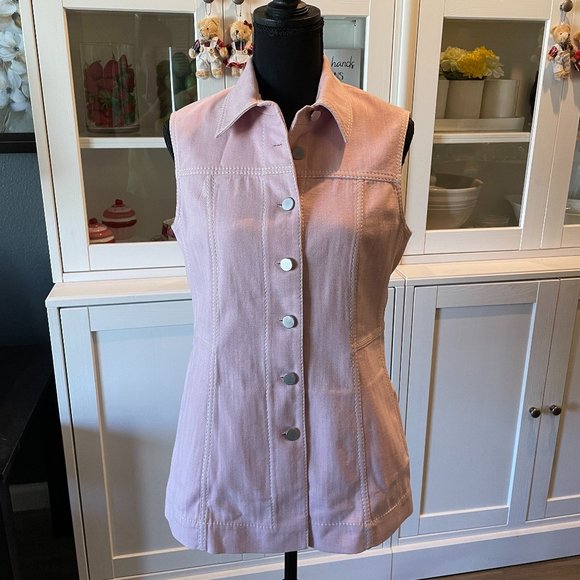 Akris Punto Ladies Pink Color Denim Vest - Picture 1 of 4